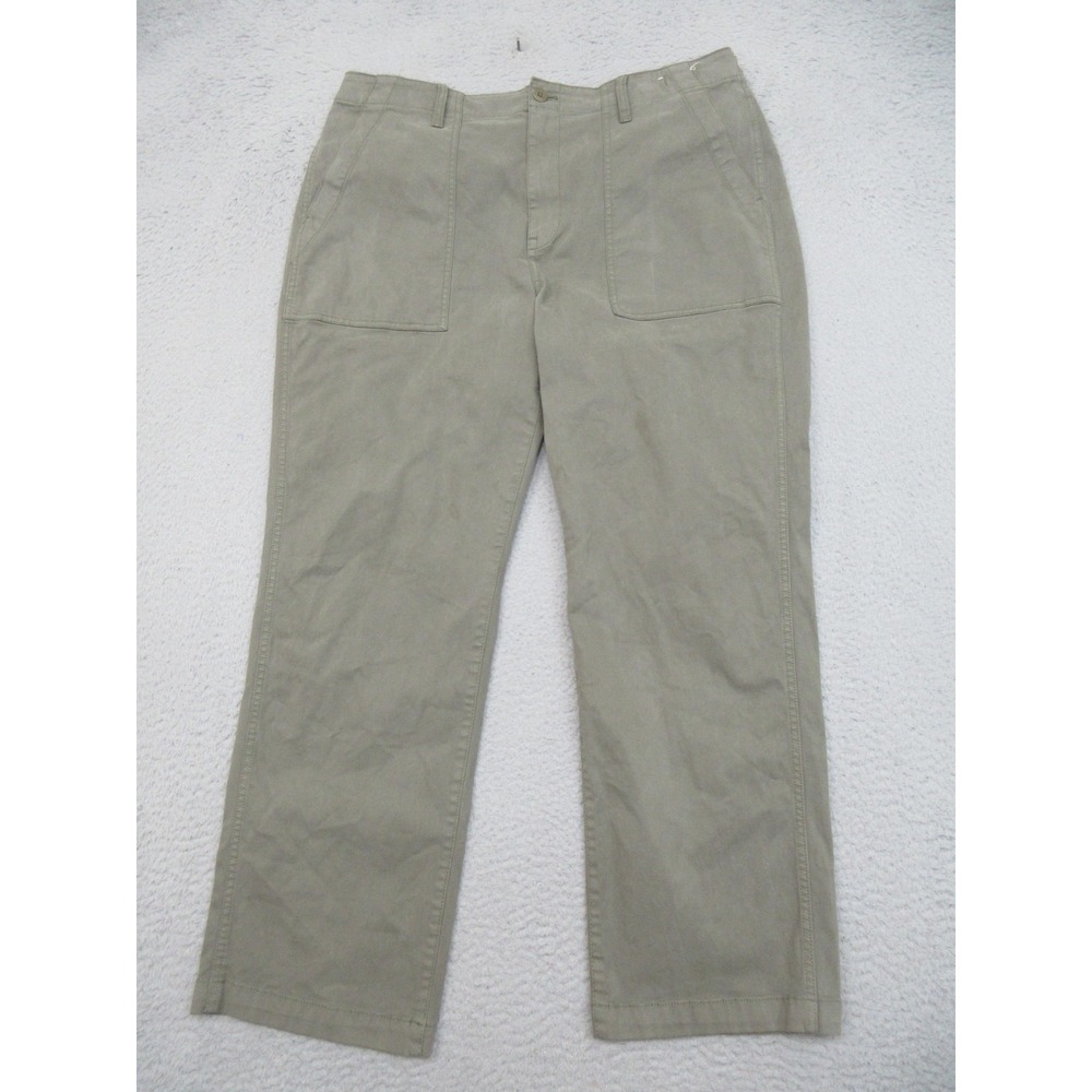 Madewell Utility Pants Womens 32 Olive Green Straight Stretch Carpenter Workwear